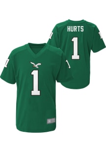 Jalen Hurts  Philadelphia Eagles Boys Kelly Green V-Neck Retro NN Short Sleeve T-Shirt