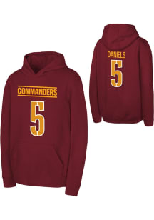 Jayden Daniels Outer Stuff Washington Commanders Youth NN Long Sleeve Player Hoodie Maroon