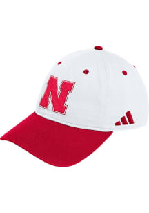 Adidas Nebraska Cornhuskers BASEBALL SLOUCH Adjustable Hat - White