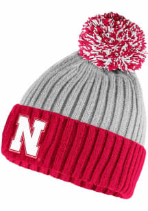 Adidas Nebraska Cornhuskers Grey RIB BEANIE Mens Knit Hat