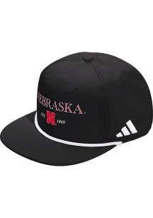 Adidas Nebraska Cornhuskers Black SEASONAL ROPE ADJ Mens Snapback Hat
