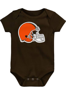 Cleveland Browns Baby Brown Primary Logo Short Sleeve One Piece