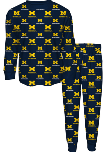 Michigan Wolverines Toddler Blue Allover Prt Set Top and Bottom