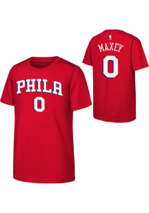 Tyrese Maxey Philadelphia 76ers Youth Red Flat NN Player Tee