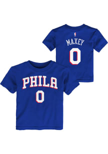 Tyrese Maxey Philadelphia 76ers Toddler Blue Flat Replica NN Short Sleeve Player T Shirt