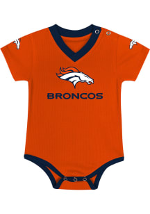 Denver Broncos Baby Orange Team Captain Short Sleeve One Piece