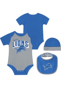 Detroit Lions Baby Blue Dynamic Duo Set One Piece with Bib