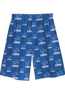 Detroit Lions Youth Blue All Over Printed Short Sleep Shorts