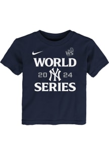 Nike New York Yankees Toddler Navy Blue 2024 World Series Participant Authentic Coll Short Sleeve..