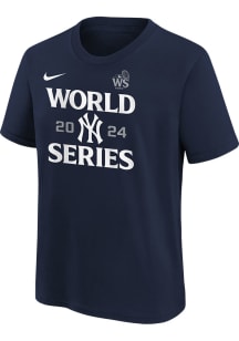 Nike New York Yankees Youth Navy Blue 2024 World Series Participant Authentic Coll Short Sleeve T-..