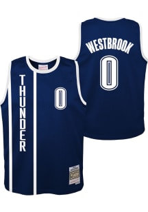 Russell Westbrook  Mitchell and Ness Oklahoma City Thunder Youth Swingman Alt Navy Blue Basketball..