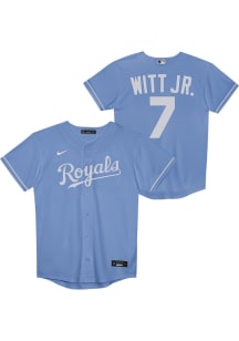Bobby Witt Jr  Kansas City Royals Boys Light Blue Alt. 1 Replica Baseball Jersey