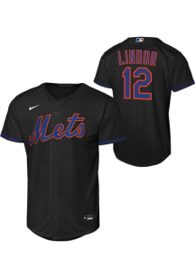 Francisco Lindor  Nike New York Mets Youth Black Alt. 1 Replica Jersey