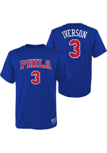 Allen Iverson Philadelphia 76ers Youth Royal Blue Retro NN Player Tee