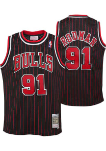 Dennis Rodman  Mitchell and Ness Chicago Bulls Boys Black Swingman Alt Basketball Jersey