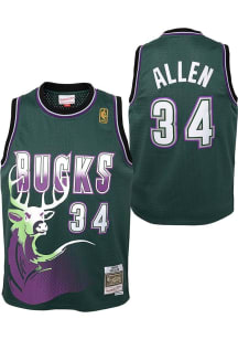 Ray Allen  Mitchell and Ness Milwaukee Bucks Youth Swingman Alt Green Basketball Jersey