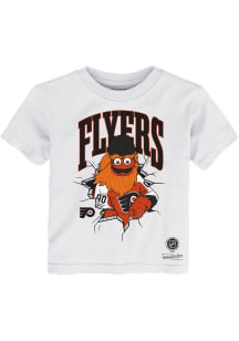 Gritty  Mitchell and Ness Philadelphia Flyers Toddler White Breakout Short Sleeve T-Shirt