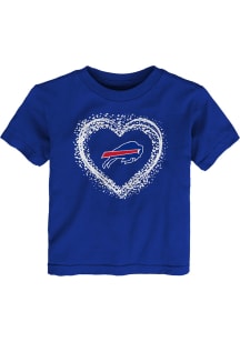 Buffalo Bills Toddler Girls Blue Heart Shot Short Sleeve T-Shirt