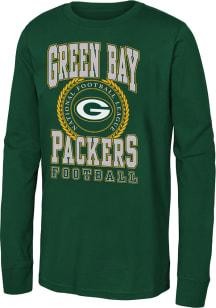 Green Bay Packers Boys Green Stitched Up Long Sleeve T-Shirt
