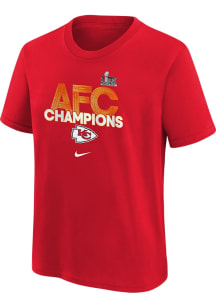 Nike Kansas City Chiefs Youth Red 2024 Conference Champions Local Supplemental Short Sleeve T-Shir..