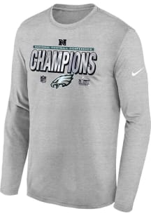 Nike Philadelphia Eagles Youth Grey 2024 Conference Champions LR Trophy Collection Long Sleeve T-S..