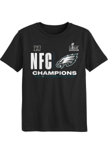 Philadelphia Eagles Boys Black 2024 Conference Champions Hail Mary Short Sleeve T-Shirt