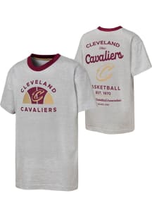 Cleveland Cavaliers Youth Grey Backdoor Cut Short Sleeve Fashion T-Shirt