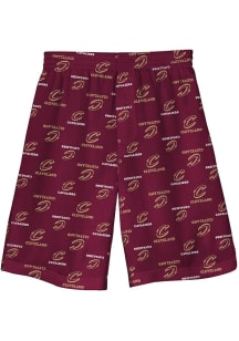 Cleveland Cavaliers Youth Maroon All Over Team Print Sleep Shorts