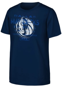 Dallas Mavericks Youth Navy Blue Half Court Short Sleeve T-Shirt