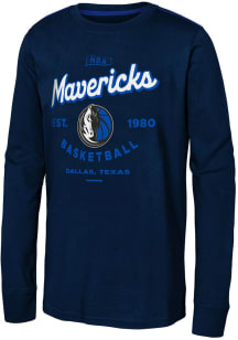 Dallas Mavericks Youth Navy Blue Low Post Long Sleeve T-Shirt