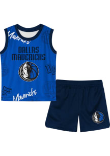 Dallas Mavericks Infant Navy Blue Crash The Boards Set Top and Bottom