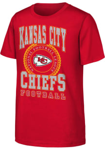 Kansas City Chiefs Youth Red Stitched Up Short Sleeve T-Shirt