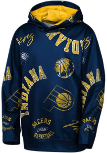 Indiana Pacers Youth Navy Blue Moving Violation Long Sleeve Hoodie