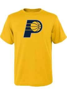 Indiana Pacers Youth Yellow Primary Logo Short Sleeve T-Shirt