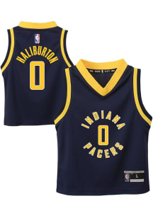 Tyrese Haliburton  Outer Stuff Indiana Pacers Toddler Navy Blue Icon Replica Jersey Basketball Jer..