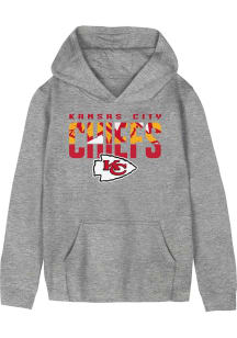 Kansas City Chiefs Boys Grey Gameday Long Sleeve Hooded Sweatshirt