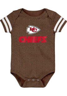 Kansas City Chiefs Baby Brown Playmaker Short Sleeve One Piece