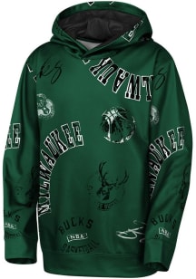 Milwaukee Bucks Youth Green Moving Violation Long Sleeve Hoodie