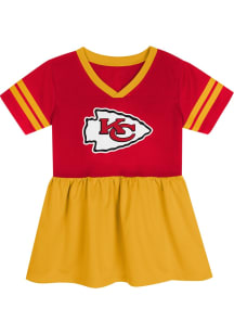 Kansas City Chiefs Baby Girls Red Stadium Lights Short Sleeve Dress