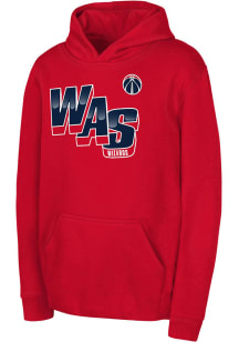 Washington Wizards Youth Red Step Up Long Sleeve Hoodie