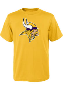 Minnesota Vikings Youth Gold Primary Logo Short Sleeve T-Shirt