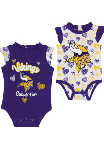 Minnesota Vikings Baby Purple Happy Hearts Set One Piece