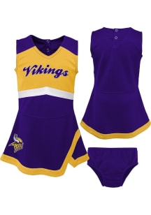Minnesota Vikings Toddler Girls Purple Cheer Captain Design Sets Cheer Dress
