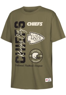 Mitchell and Ness Kansas City Chiefs Youth Olive Stacked Short Sleeve T-Shirt