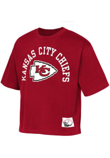 Mitchell and Ness Kansas City Chiefs Girls Red Boxy Oversized Short Sleeve Fashion T-Shirt