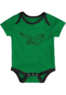 Mitchell and Ness Philadelphia Eagles Baby Kelly Green Over Time Limit Short Sleeve One Piece
