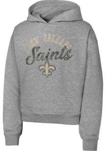 New Orleans Saints Girls Grey Huddle Up Long Sleeve Hooded Sweatshirt