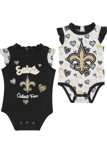 New Orleans Saints Baby Black Happy Hearts Design Set One Piece