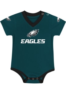 Philadelphia Eagles Baby Teal Team Captain Short Sleeve One Piece