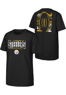 Pittsburgh Steelers Youth Black The Blitz Short Sleeve T-Shirt